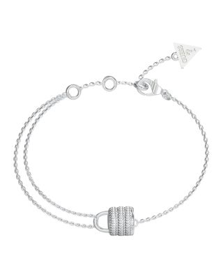 Guess Bracciale Acciaio Lucchetto Zirconato