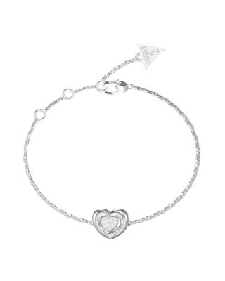 Guess Bracciale Acciaio Cuore Zirconato