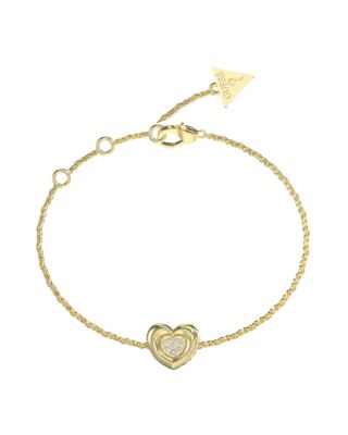 Guess Bracciale Acciaio Gold Cuore Zirconato