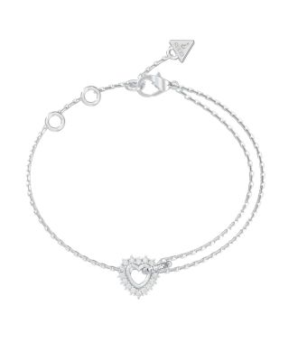 Guess Bracciale Acciaio Cuore con Zirconi