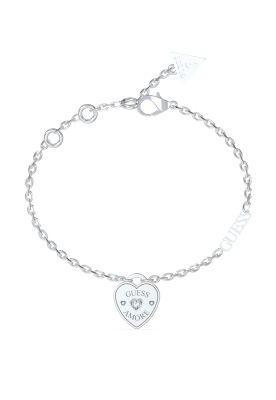 Guess Bracciale Acciaio Cuore con Cristallo