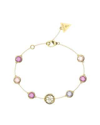 Guess Bracciale Acciaio Gold Logo 4G e Cristalli
