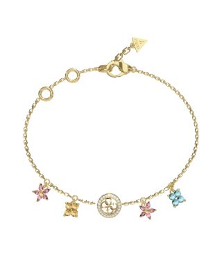 Guess Bracciale Acciaio Gold Fiori Multicolor