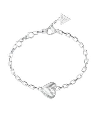 Guess Bracciale Acciaio con Cuore e Zirconi