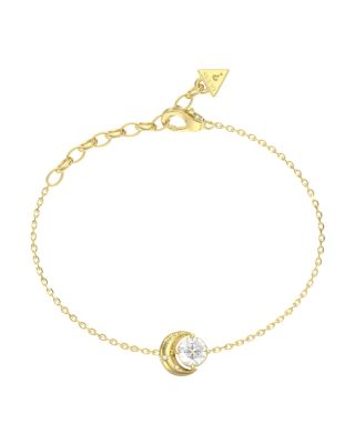 Guess Bracciale Acciaio Gold Luna con Zircone Bianco