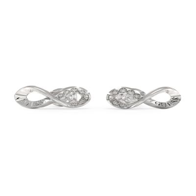 Guess Orecchini Lobo Acciaio Infinito Con Zirconi