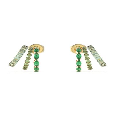 Guess Orecchini Acciaio Gold Zirconi Verdi