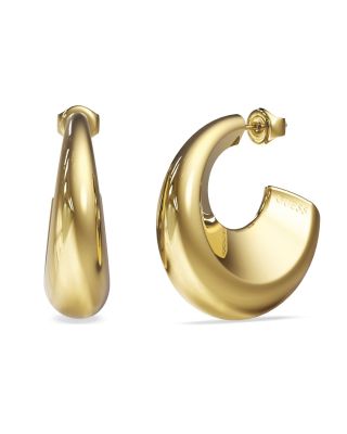 Guess Orecchini Semicerchi Bombati Acciaio Gold
