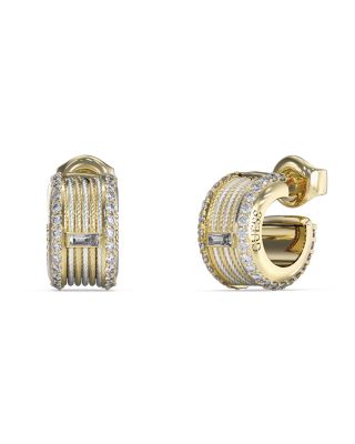 Guess Cerchi Acciaio Gold Zirconi e Baguette