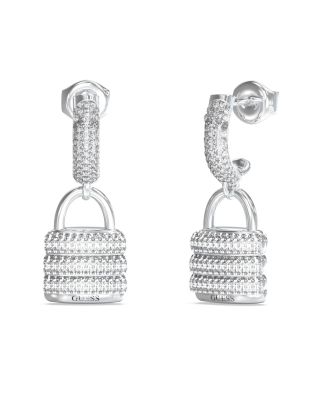 Guess Orecchini Acciaio Pendente Lucchetto