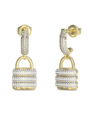 Guess Orecchini Acciaio Gold Pendente Lucchetto