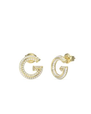Guess Orecchini Acciaio Gold Lettera G Zirconata