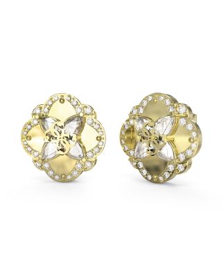 Guess Orecchini Acciaio Gold Zirconi e Logo 4G