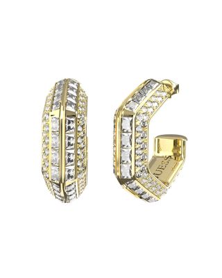 Guess Orecchini Acciaio Gold e Zirconi Bianchi