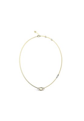 Guess Collana Acciaio Gold Logo G con Cristalli