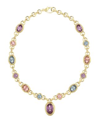 Guess Collana Acciaio Gold Cristalli Multicolor