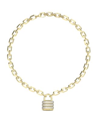 Guess Collana Catena Acciaio Gold Con Lucchetto