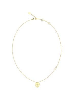 Guess Collana Acciaio Gold Cuore e Scritta Guess