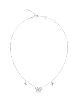 Guess Collana Acciaio Con Farfalle Zirconate