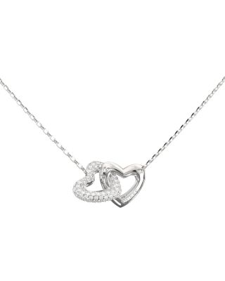 Guess Collana Acciaio 2 Cuori e Zirconi