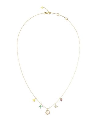 Guess Collana Acciaio Gold Logo e Fiori Multicolor