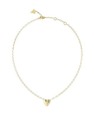 Guess Collana Acciaio Gold Cuore con Zirconi Bianchi