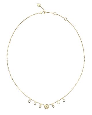 Guess Collana Acciaio Gold Logo e Zirconi Bianchi