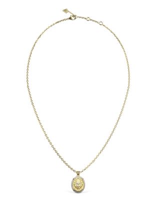 Guess Collana Acciaio Gold Leone e Zirconi
