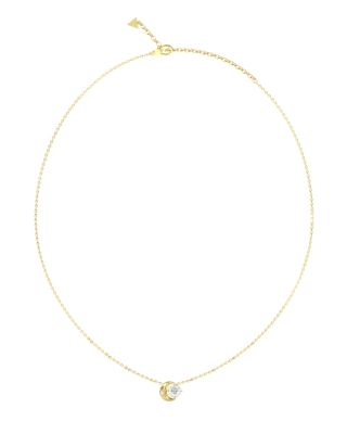 Guess Collana Acciaio Gold Luna con Cristallo Bianco