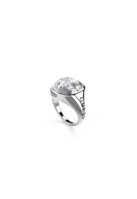 Guess Anello Chevalier Donna Acciaio Cristallo Bianco