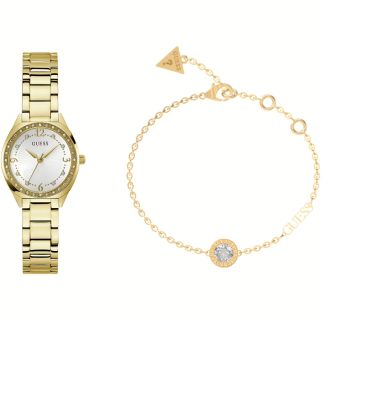 Guess Box Orologio+Bracciale Acciaio Gold Charlot