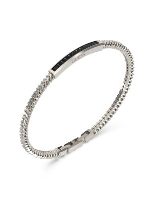 Guess Bracciale Acciaio Piastra Zirconi Neri