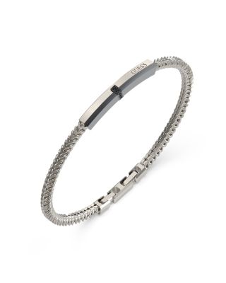 Guess Bracciale Acciaio Piastra Zirconi Neri