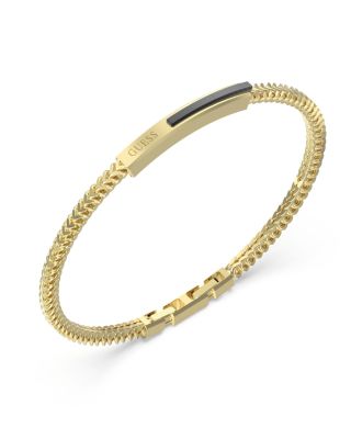 Guess Bracciale Acciaio Gold Piastra Zirconi Neri