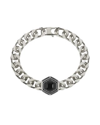 Guess Bracciale Catena Acciaio Cristallo Nero