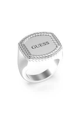 Guess Anello Chevalier Acciaio Scritta Guess