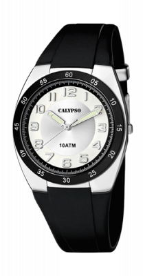 Calypso Orologio Uomo Gomma Solo Tempo Nero-Silver