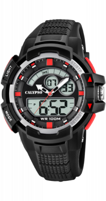 Calypso Orologio Uomo Gomma Analogico Digitale Multifunzione Nero