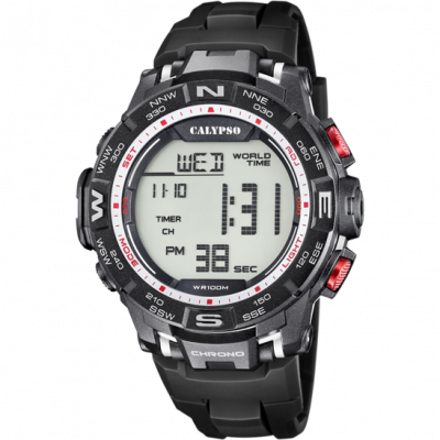 Calypso Orologio Digitale Uomo Gomma-Nero