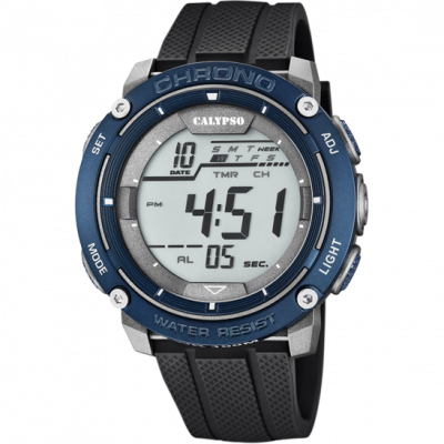 Calypso Orologio Digitale Uomo Gomma-Blu-Nero
