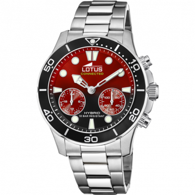 Lotus Orologio Ibrido Uomo Acciaio Quadrante Rosso