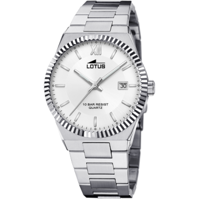 Lotus Orologio Acciaio Solo Tempo Quadrante Silver