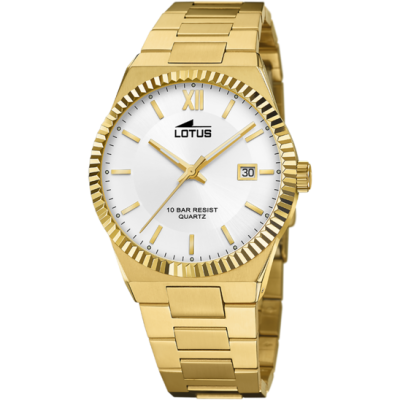Lotus Orologio Acciaio Gold Solo Tempo Quadrante Silver
