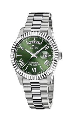 Lotus Orologio Acciaio Solo Tempo Quadrante Verde
