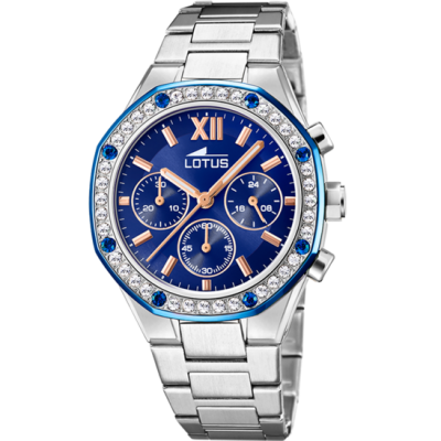 Lotus Orologio Acciaio Cronografo Quadrante Blu