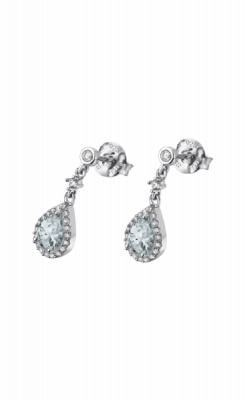 Lotus Orecchini Pendenti Donna Argento Zircone Bianco e Cristalli