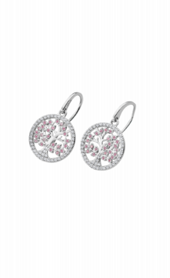 Lotus Orecchini Donna Argento Albero Della Vita Zirconi Rosa