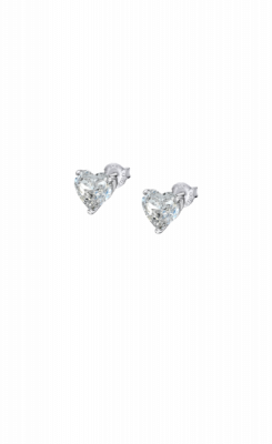 Lotus Orecchini Donna Argento Punto Luce Cuore Bianco Swarovsky
