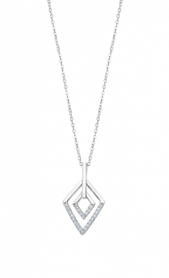 Lotus Collana Donna Argento Pendente Rombo e Zirconi