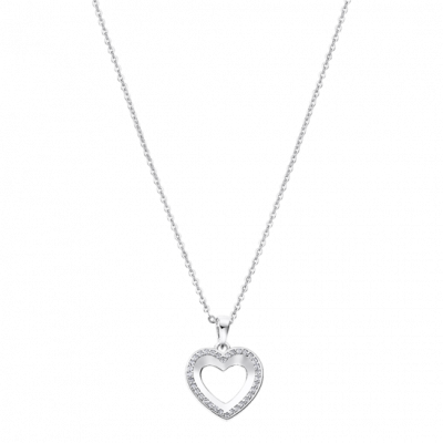 Lotus Collana Argento pendente Cuore e Zirconi